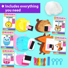 KRAFUN My First Sewing Animal Cat project kit encourages safe, easy stitching.