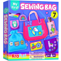 KRAFUN My First Sewing Bag Kit box; beginner-friendly setup for kids.