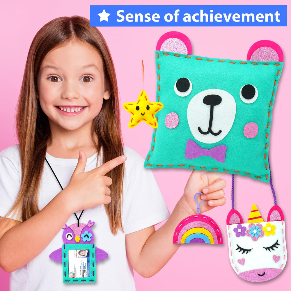 KRAFUN pre-punched holes and shapes simplify sewing plush crafts.