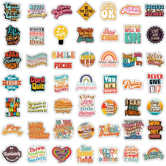 Krazy4K motivational stickers for water bottles with uplifting messages.