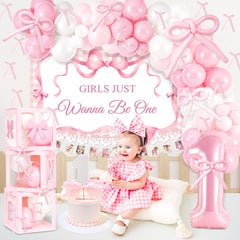 Kriyokiaa balloon boxes with 'one' letters add charming party accents.