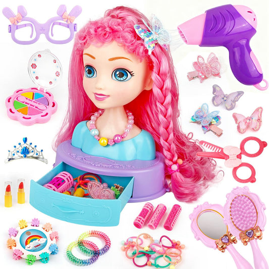 Kryonixty doll head with storage base for stable pretend play sessions