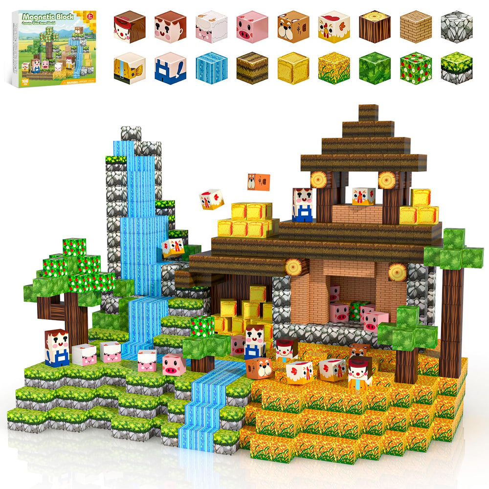 Kryzomat magnetic blocks 100-piece set ready for imaginative play and learning