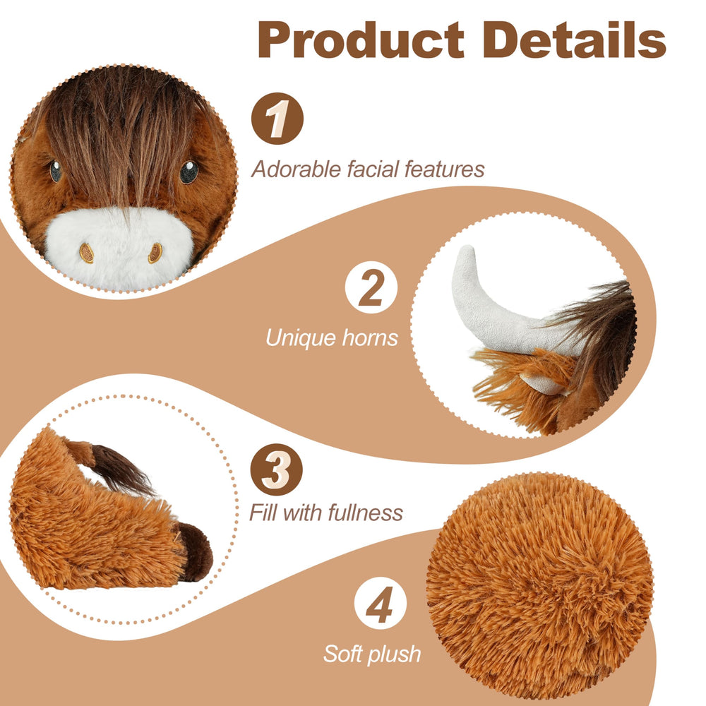 Ksidzas Highland cow plush makes a thoughtful gift for kids and adults