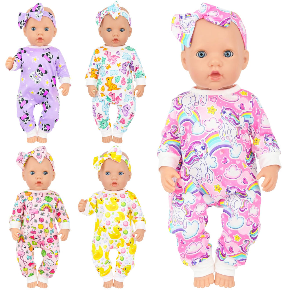 K.T. Fancy 14-18 inch doll set with coordinated outfits and butterfly headbands
