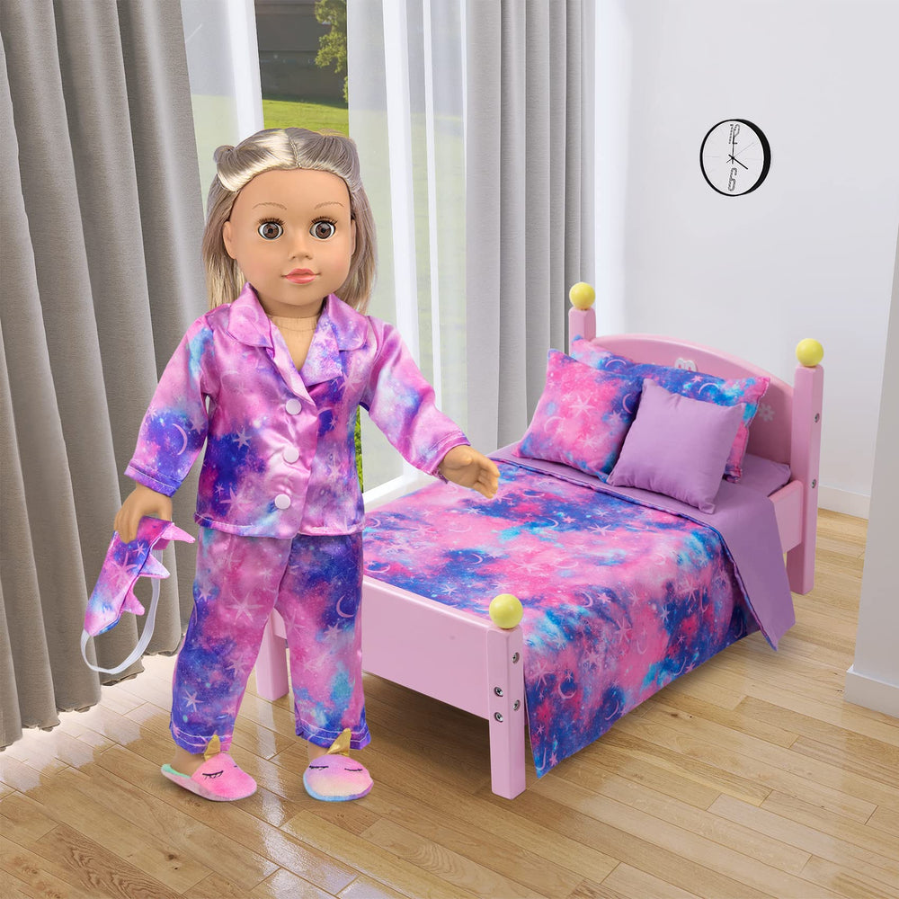 K.T. Fancy doll pillow trio; plush cushions for doll beds