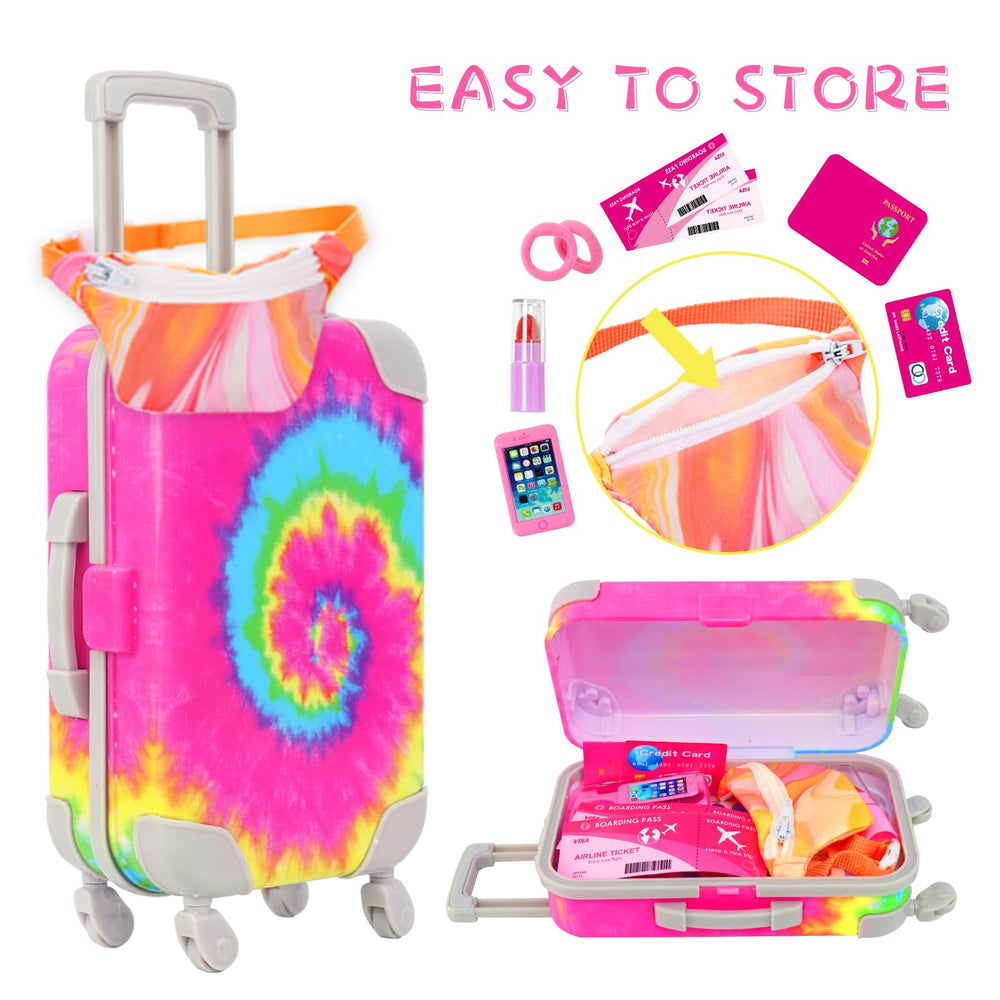 K.T. Fancy doll waist bag keeps small essentials organized during play