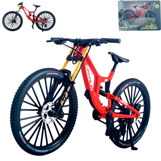 Kuasting 1:8 scale mountain bike model front view, realistic die-cast detail for display