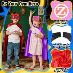Kubusfly durable Velcro closures keep capes secure during active play.