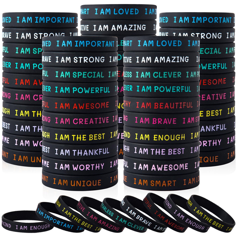 KUCLIN 100-piece inspirational wristbands for daily wear and sharing with classmates.