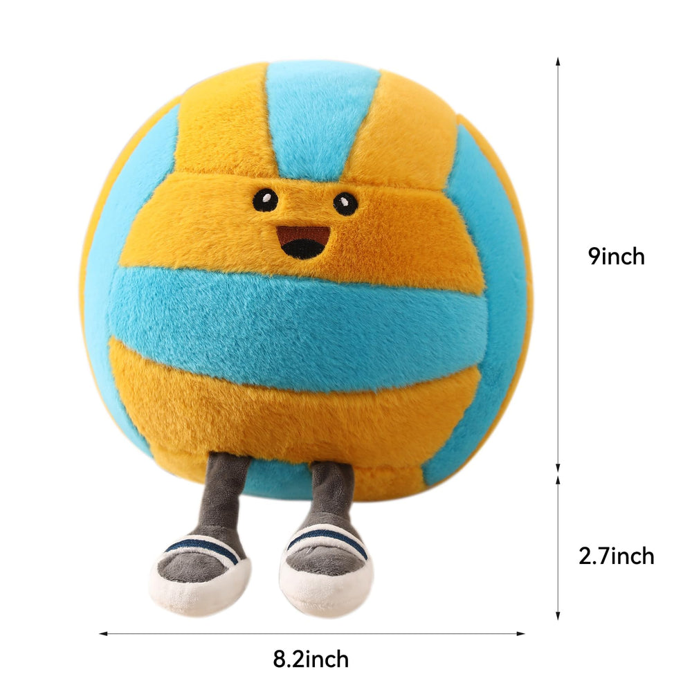 KUCCO-PILLOW volleyball pillow front view with a smiling face brightens any sofa.