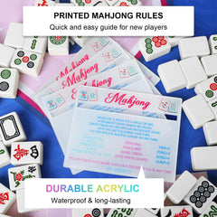 KUIRAN Mahjong Line Finder with rule cards on table helps reading speed and accuracy.
