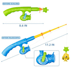 Kukufun magnetic fishing game bath-tub use adds water play fun.