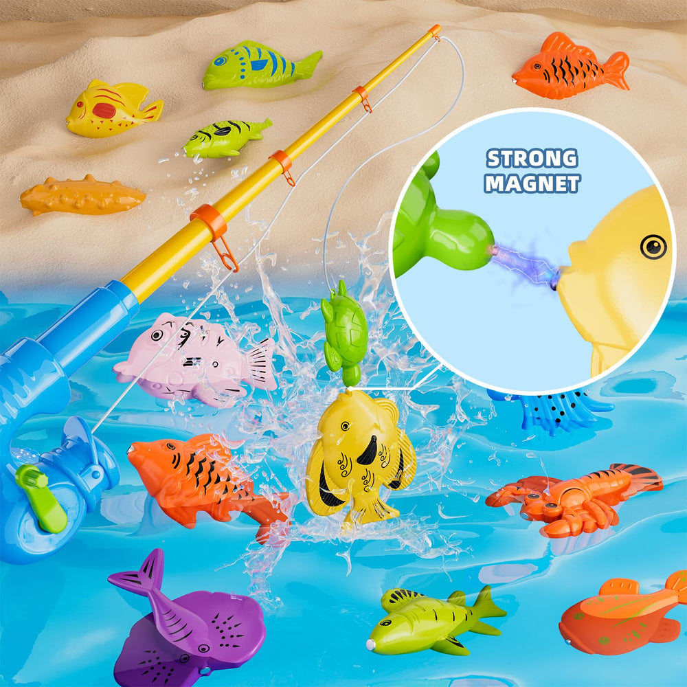 Kukufun magnetic fishing game fish pieces boost color recognition and counting.
