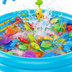 KukuFun magnetic fishing poles with adjustable length for kids