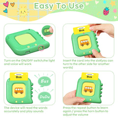 Kuovei Talking Flash Card food and fruits stimulates healthy curiosity and category learning.