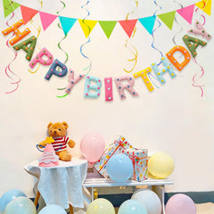 KUQJJQU colorful dotted birthday banner adds playful charm to celebrations.