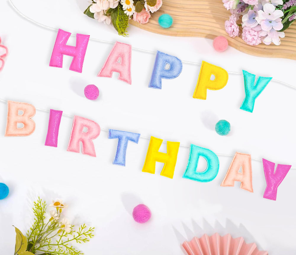 KUQJJQU pastel rainbow banner letters for a festive photo backdrop