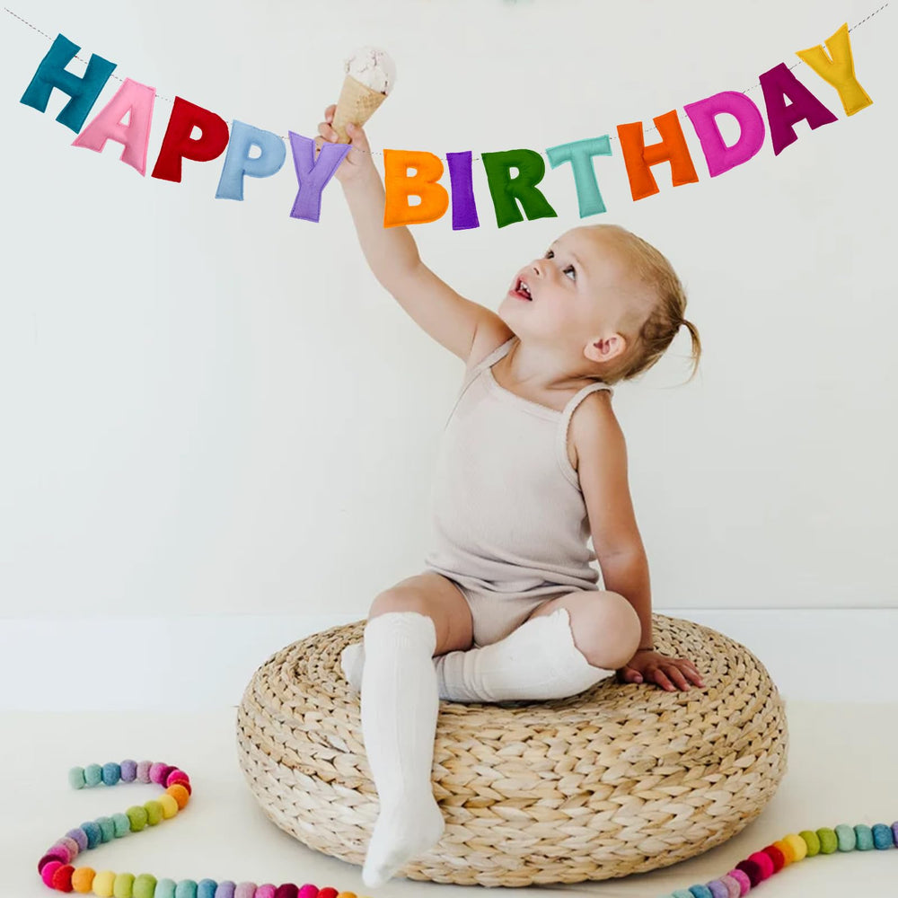 KUQJJQU photo prop banner enhances birthday photos with color