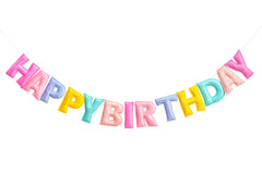KUQJJQU Happy Birthday banner with pastel rainbow colors ready to decorate celebrations
