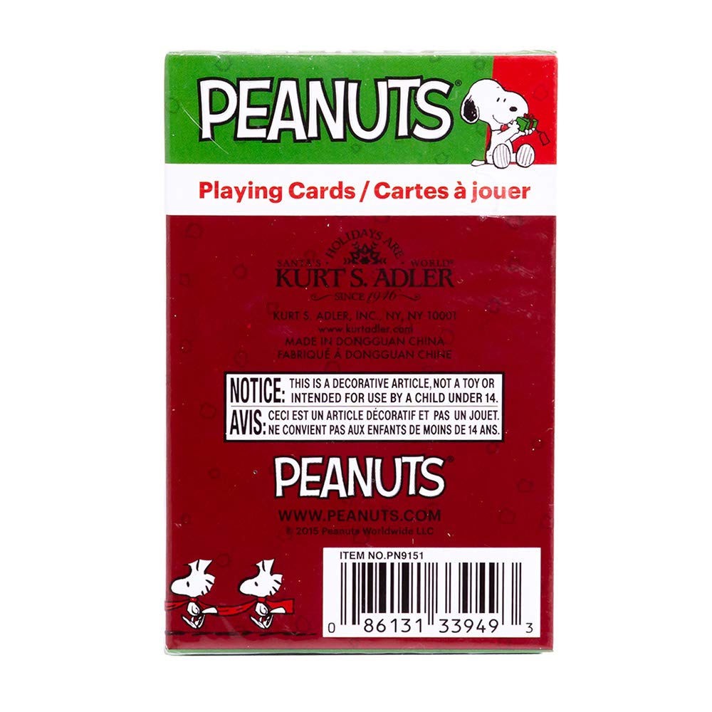 Kurt S. Adler Peanuts official packaging highlighting licensed, collectible card set