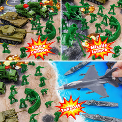 Kusntin Army Men Playset helicopter and planes add aerial action to missions.