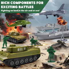 Kusntin Army Men Playset tanks and vehicles enable dynamic group battles and storytelling.