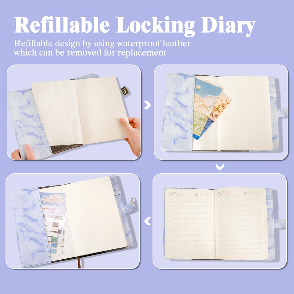 Leather pen holder on the Kutoda diary keeps writing essentials within reach
