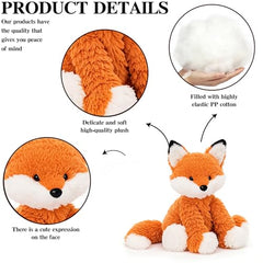 KUUDESOXX orange fox stuffed animal ideal for kids and adults.