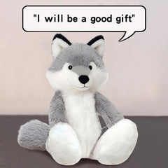 KUUDESOXX Wolf Stuffed Animal soft fabric detail encourages gentle play.