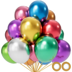 KUULBELA 110pcs metallic multi balloons 12 inch suitable for festive decor