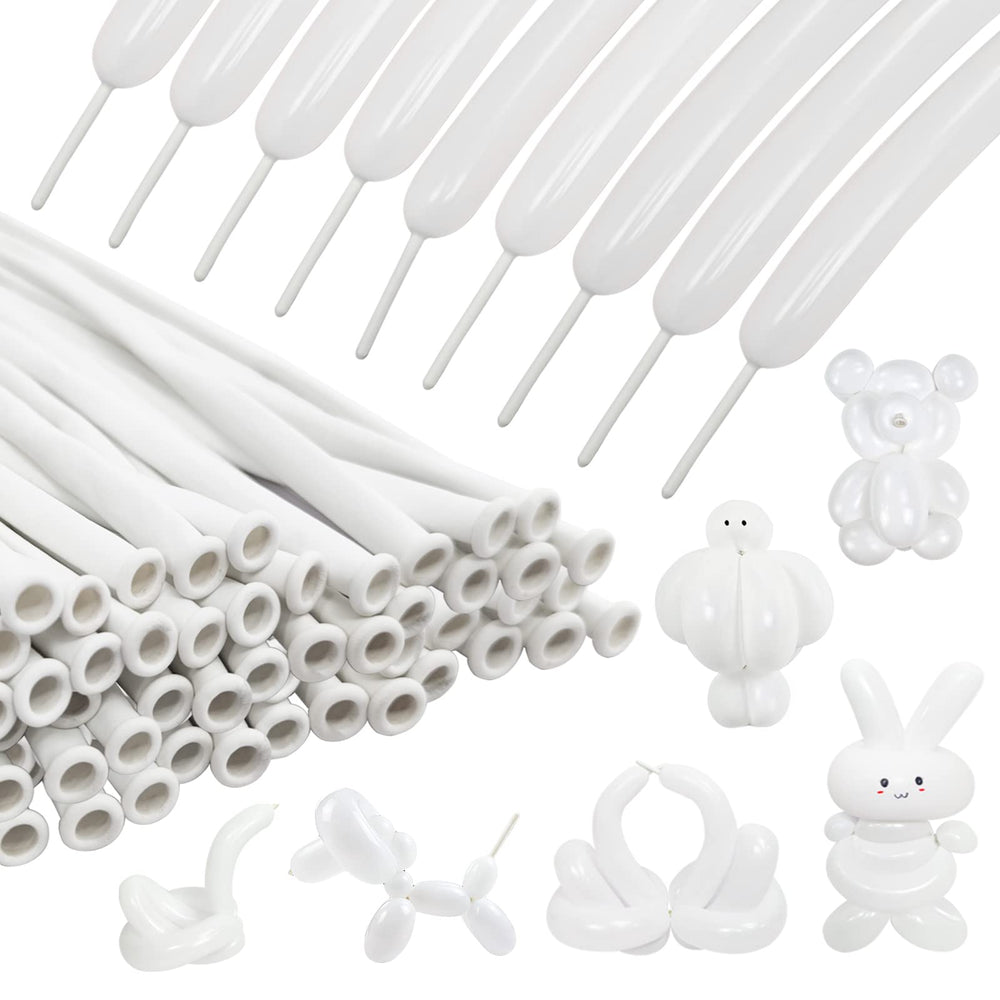 KUULBELA 260 white long balloons for durable balloon garlands and DIY modeling