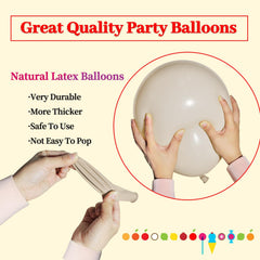 KUULBELA balloons for baby showers, soft sand white accents.