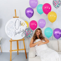 KUULBELA birthday party balloons setup in colorful mix