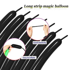 KUULBELA Long black balloons ideal for Halloween arches and decor.