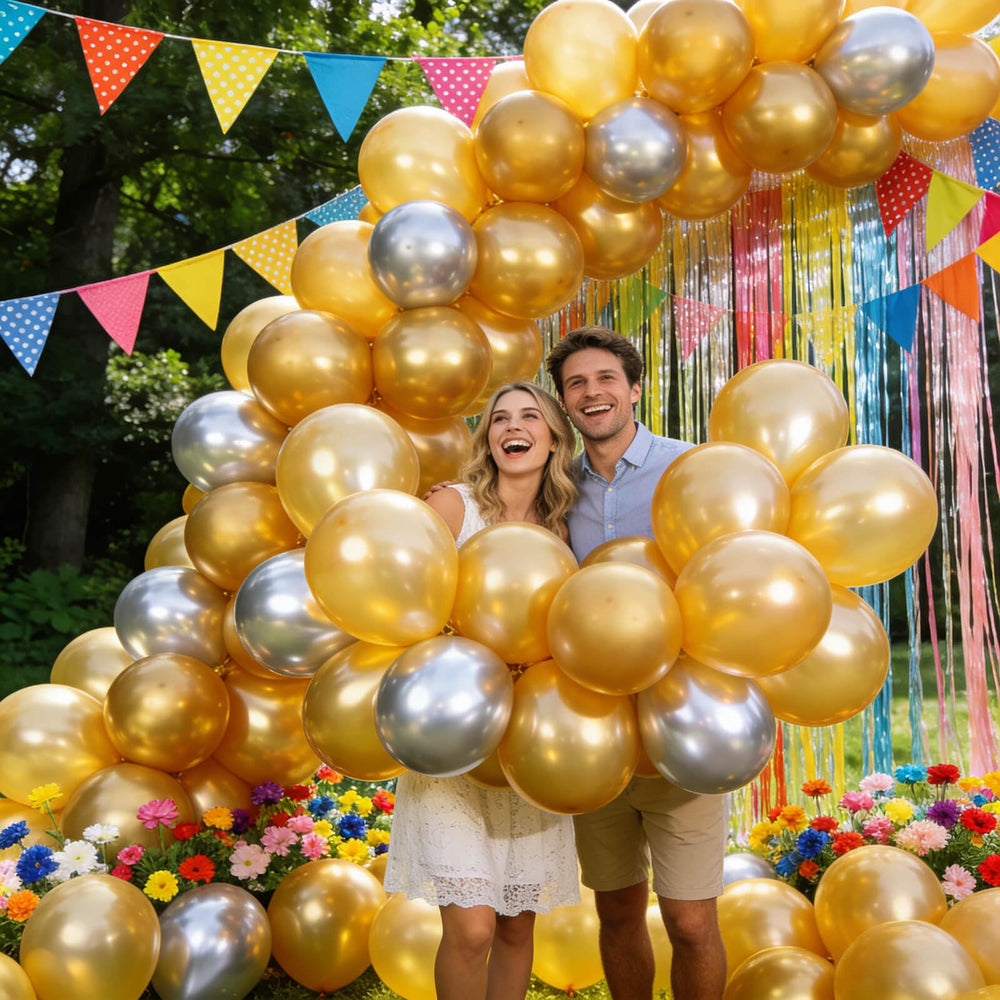 KUULBELA versatile gold balloons suitable for indoor celebrations.