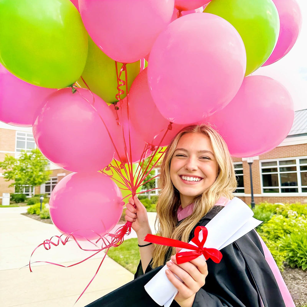 KUULBELA pink balloon ribbons rolls included for decorative accents