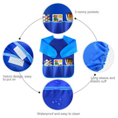 KUUQA art smock size 21.5 x 17.5 inches fits preschoolers.