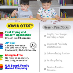 Kwik Stix Cuties quick-dry colors for instant results in art projects.