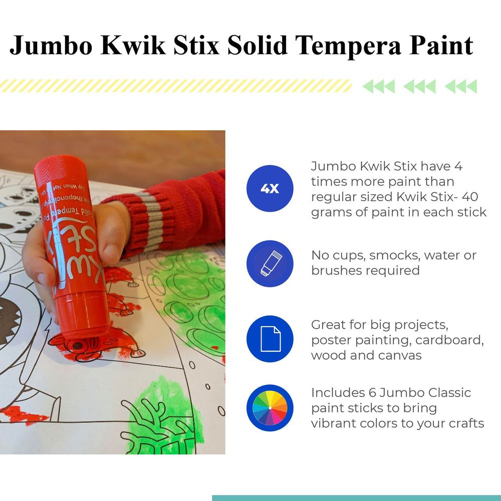 Kwik Stix non-toxic paints with AP Seal for safe kid art time.
