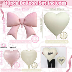 KYGNE cream heart foil balloon 30 inch adds depth and elegance to photo backdrops.