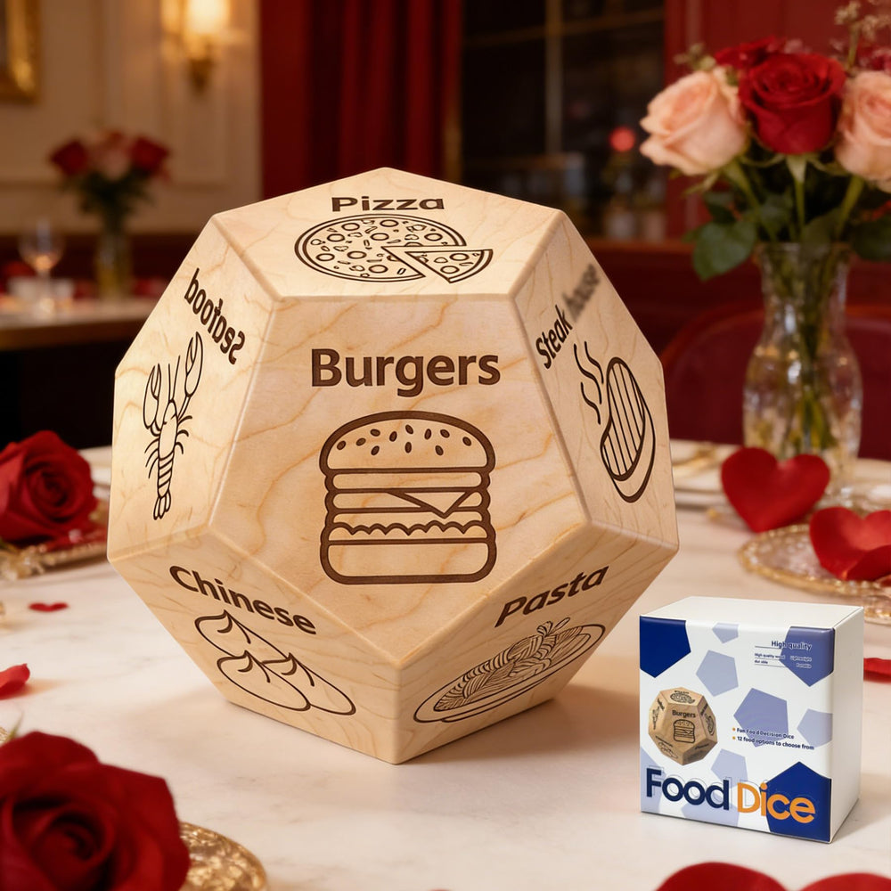 Kykake Valentines food dice rolling for spontaneous date night ideas.