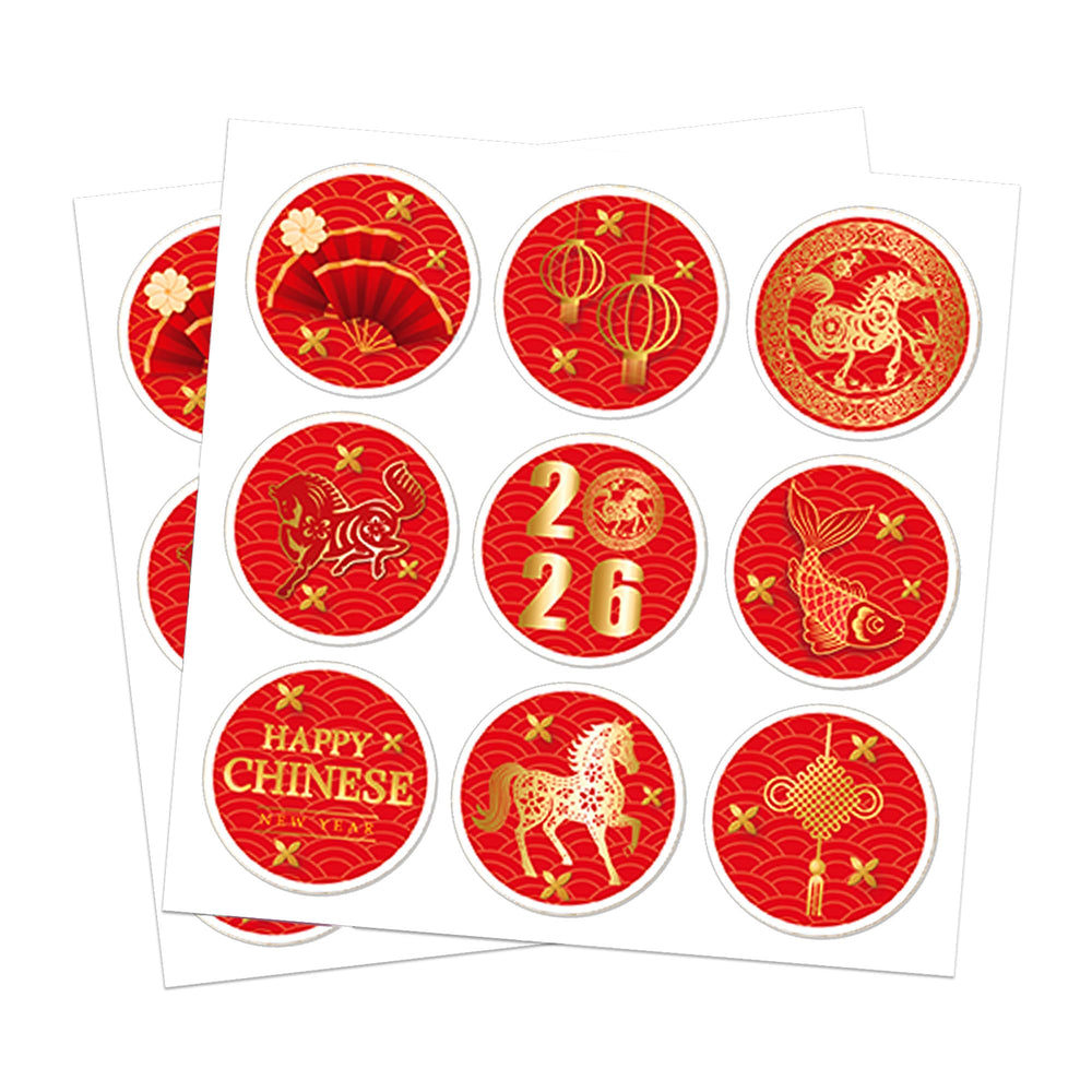Kymy 2026 Chinese New Year stickers pack for festive decorating on bottles and gifts.