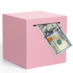 Kypeeka pink stainless steel piggy bank for durable savings and modern home decor.