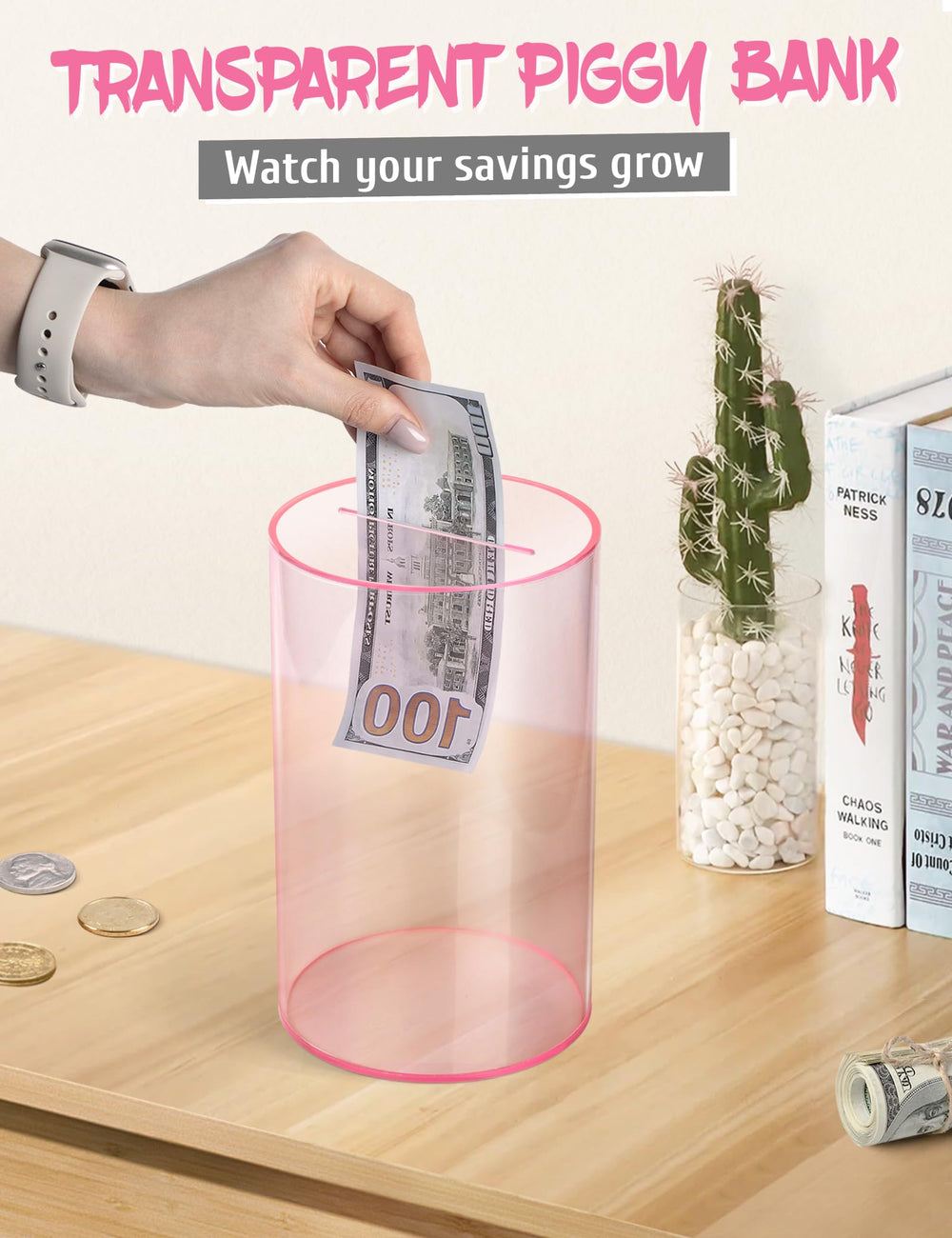 Kypeeka piggy bank sticker add-on enhances decoration while saving.