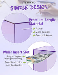 Kypeeka purple piggy bank shown in three sizes pack for all ages