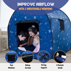 L'Arche tent folded flat with carry bag for travel