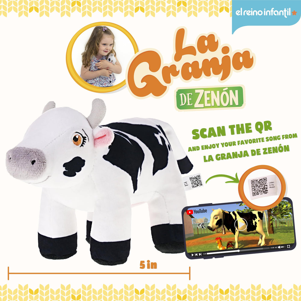 LA GRANJA DE ZENÓN Vaca Lola 5-inch plush ready for imaginative play.