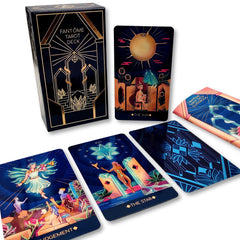 La Muci Fantome tarot deck with blue foil accents for a refined look.