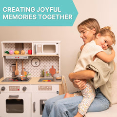 La Premura wooden play kitchen supports kid playtime and creative exploration
